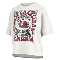 Women's Pressbox White South Carolina Gamecocks Harmony Oversized T-Shirt