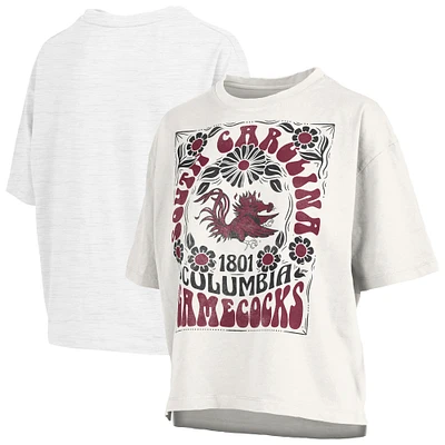 Women's Pressbox White South Carolina Gamecocks Harmony Oversized T-Shirt