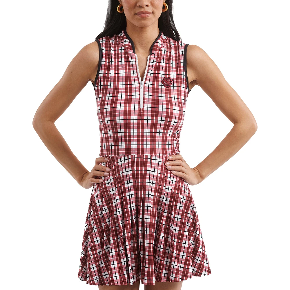 Robe plissée Mackenzie pour femme de la collection Tailgate Gamecocks Caroline du Sud, grenat/blanc