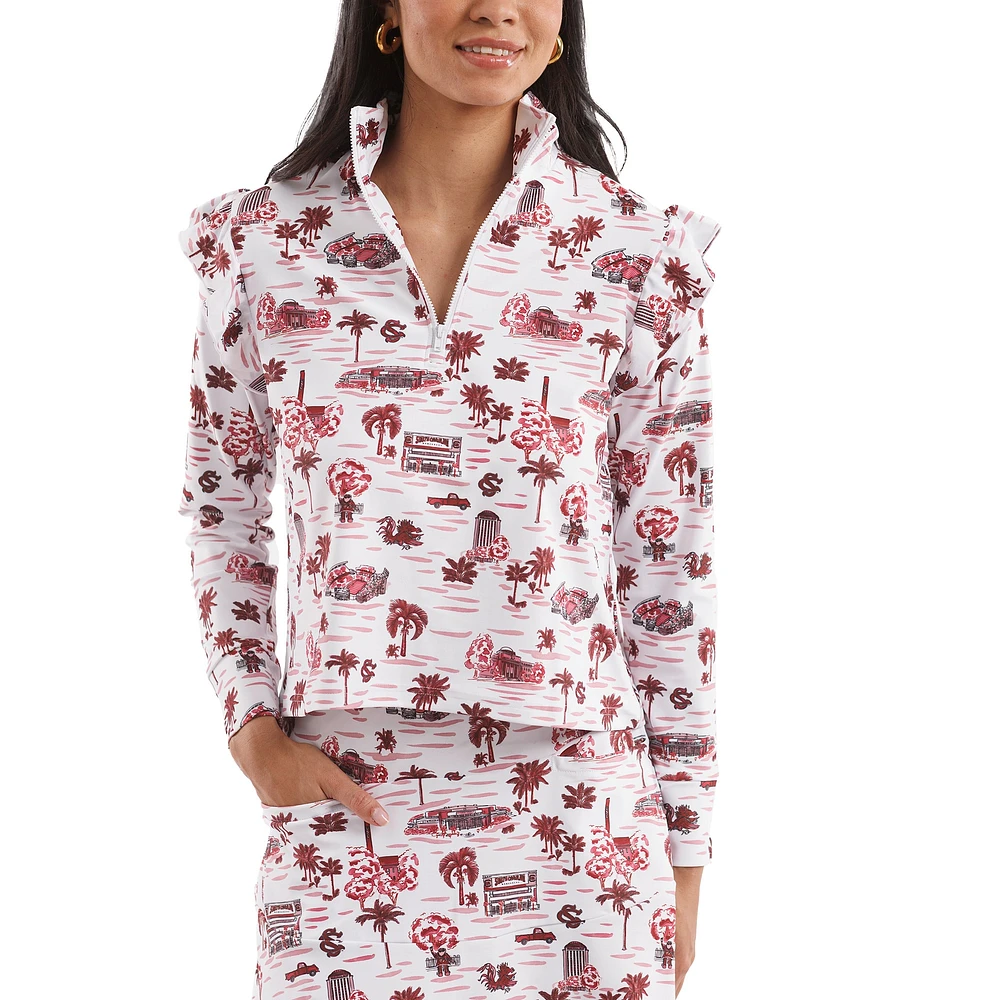 Haut Grayson pour femme de la collection Tailgate Gamecocks Caroline du Sud blanc/grenat