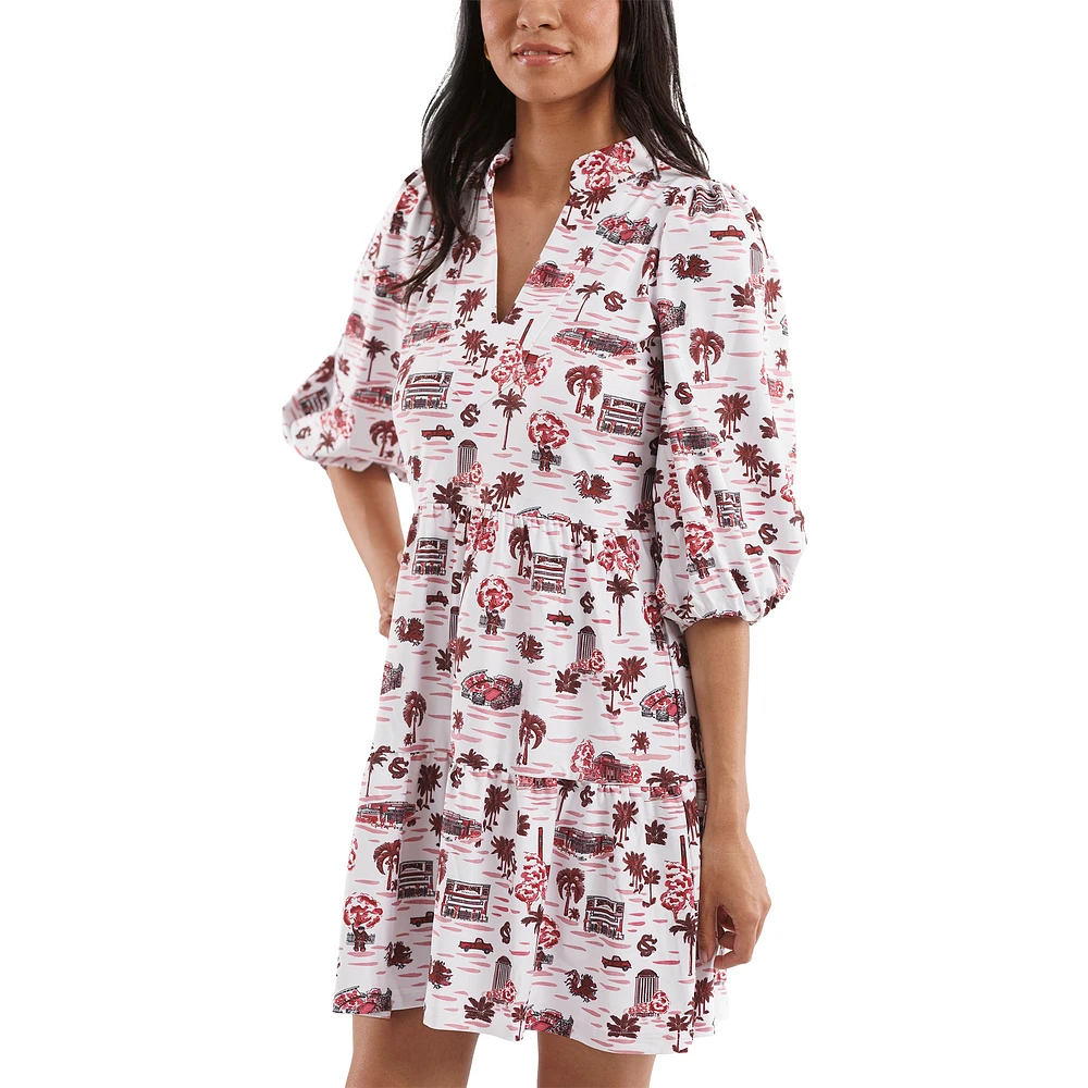 Robe blanche/grenat pour femme de la collection Tailgate Tory des Gamecocks Caroline du Sud