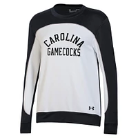 Women's Under Armour Black/White South Carolina Gamecocks Colorblock Pullover Sweatshirt