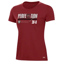 T-shirt Under Armour Garnet South Carolina Gamecocks 2024 NCAA Women's Basketball National Champions Schedule pour femme