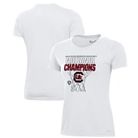 T-shirt blanc pour vestiaire des champions nationaux de basket-ball féminin Under Armour Gamecocks Caroline du Sud 2024 la NCAA