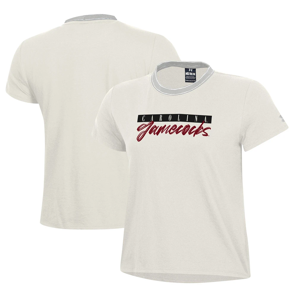 T-shirt emblématique Gamecocks de Caroline du Sud Under Armour pour femme, blanc