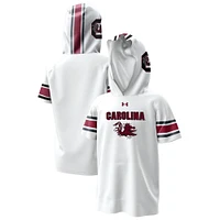 Youth Under Armour  White South Carolina Gamecocks ArmourFuse Jersey Raglan Hooded T-Shirt