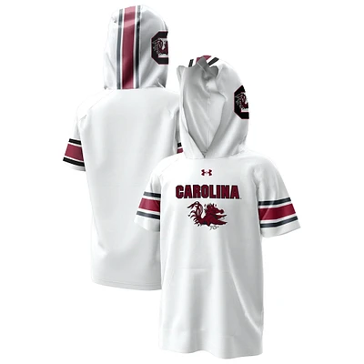 Youth Under Armour  White South Carolina Gamecocks ArmourFuse Jersey Raglan Hooded T-Shirt