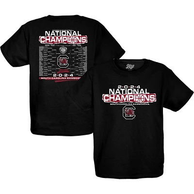 Youth Blue 84 Black South Carolina Gamecocks 2024 NCAA Women's Basketball National Champions Bracket T-Shirt