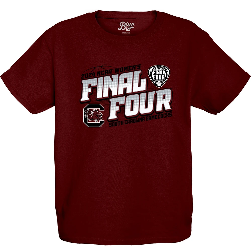 Youth Blue 84 Garnet South Carolina Gamecocks 2024 NCAA Women's Basketball Tournament March Madness Final Four T-Shirt