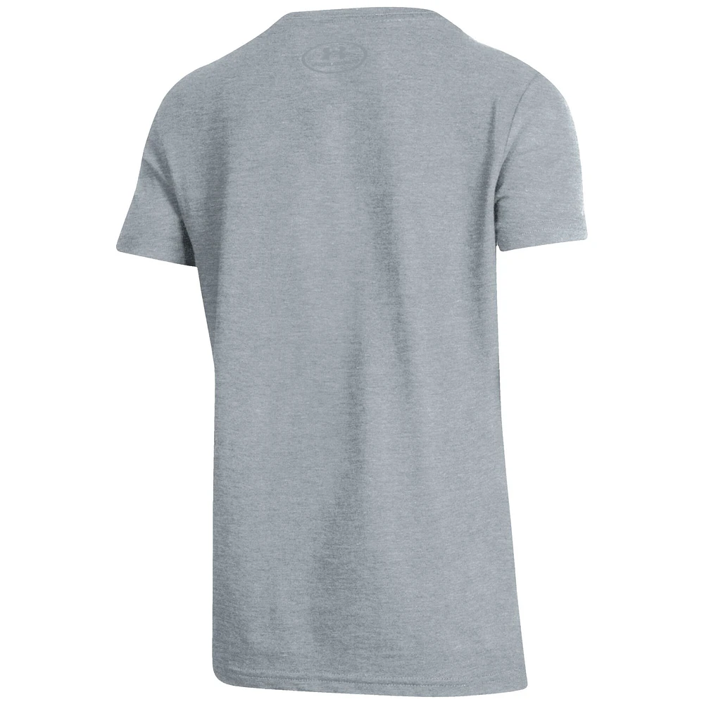 T-shirt gris Under Armour pour jeunes Gamecocks de Caroline du Sud, tournoi basketball féminin NCAA 2025, Final Four March Madness, vestiaire