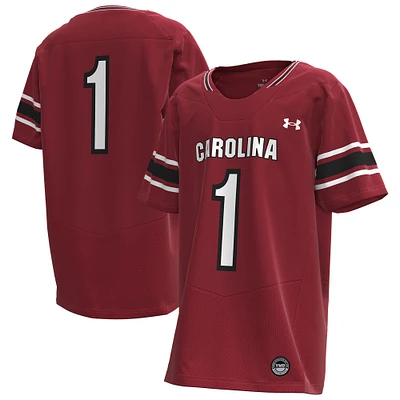 Youth Under Armour #1 Garnet South Carolina Gamecocks Replica Football Jersey