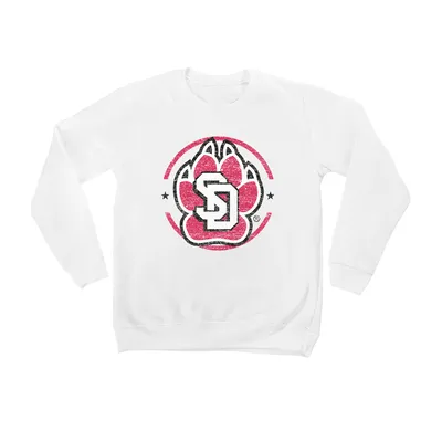 South Dakota Coyotes Youth End Zone Pullover Sweatshirt - White