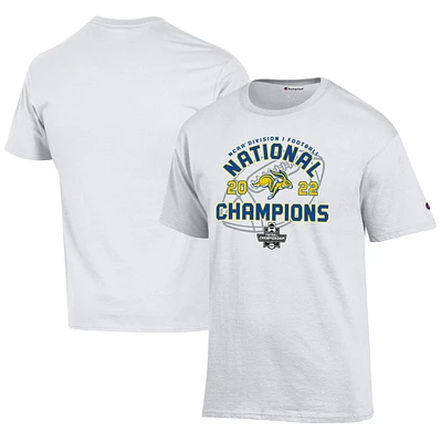 T-shirt blanc pour hommes, Champion du Dakota Sud, Jackrabbits 2022 FCS Football National Champions Locker Room