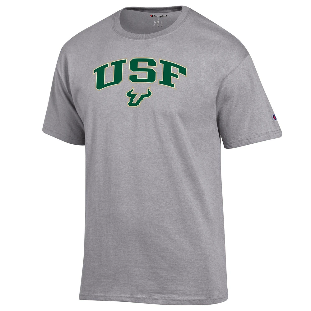 Men's Champion  Heather Gray South Florida Bulls Arch Over Logo T-Shirt