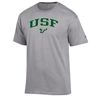 Men's Champion  Heather Gray South Florida Bulls Arch Over Logo T-Shirt