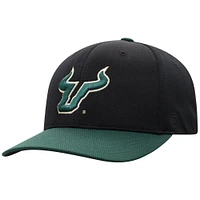 Men's Top of the World  Black South Florida Bulls Reflex Fitted Hat