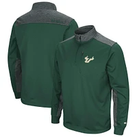 Men's Colosseum Green/Charcoal South Florida Bulls Samir Quarter-Zip Fleece Jacket