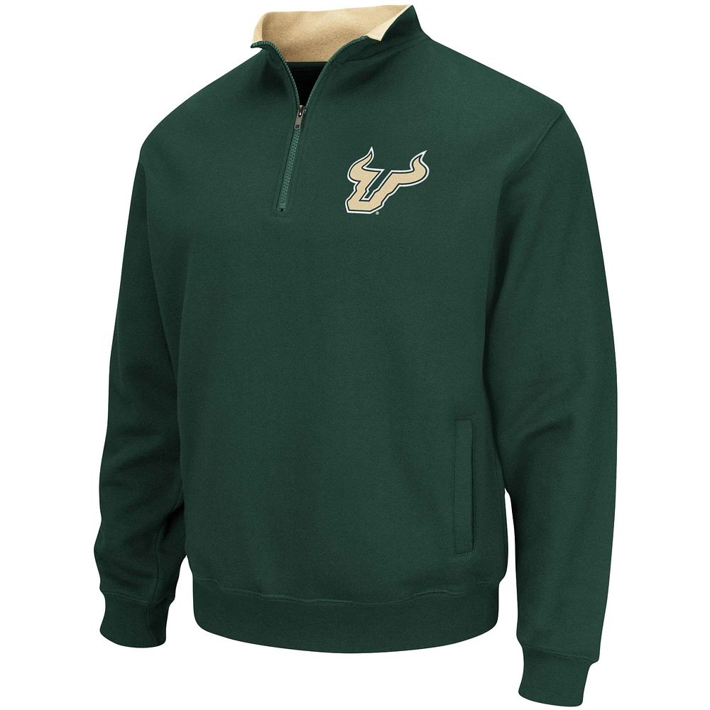 Men's Colosseum Green South Florida Bulls Tortugas Logo Quarter-Zip Jacket