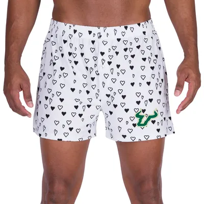 South Florida Bulls Concepts Sport Epiphany Allover Print Knit Boxer Shorts - White