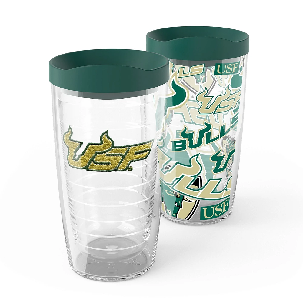 Tervis South Florida Bulls, paquet de 2, 16 oz. Ensemble de gobelets concurrents et emblèmes