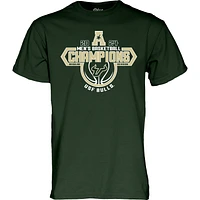 T-shirt unisexe bleu 84 vert South Florida Bulls 2024 AAC pour hommes, Champions de la saison régulière basket-ball, vestiaire