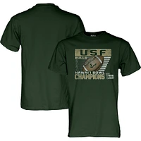 T-shirt unisexe bleu 84 vert South Florida Bulls 2024 Hawaii Bowl Champions