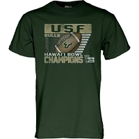 T-shirt unisexe bleu 84 vert South Florida Bulls 2024 Hawaii Bowl Champions