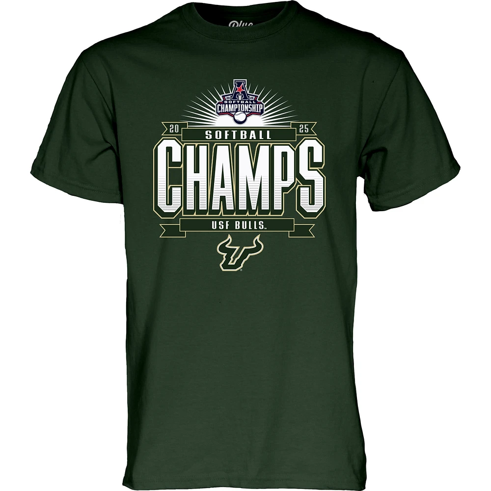 Unisex Blue 84 Green South Florida Bulls 2025 AAC Softball Conference Tournament Champions T-Shirt