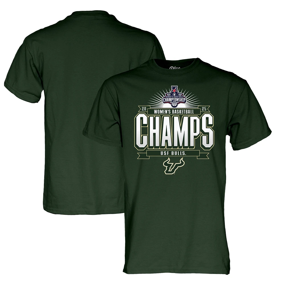 Unisex Blue 84 Green South Florida Bulls 2025 AAC Women's Basketball Conference Tournament Champions T-Shirt