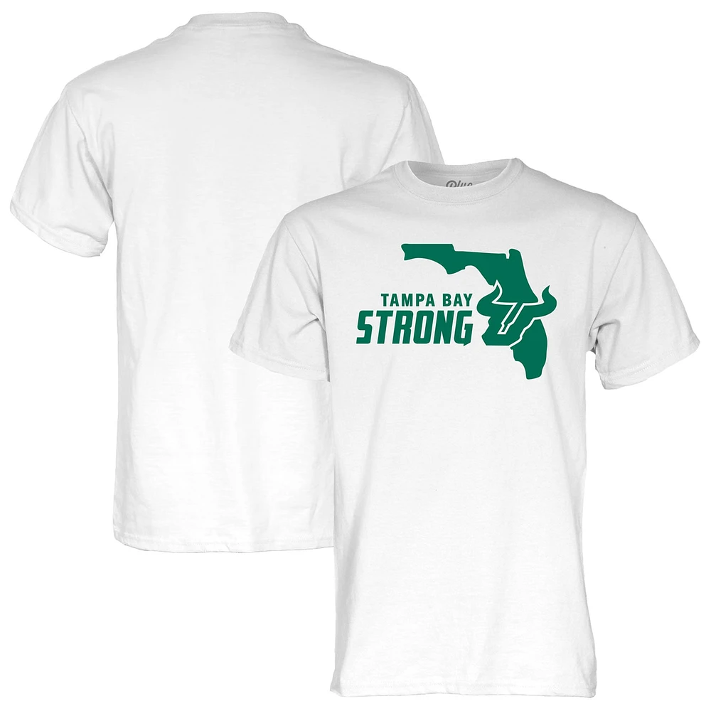 T-shirt unisexe bleu 84 blanc South Florida Bulls Tampa Bay Strong Hurricane Relief