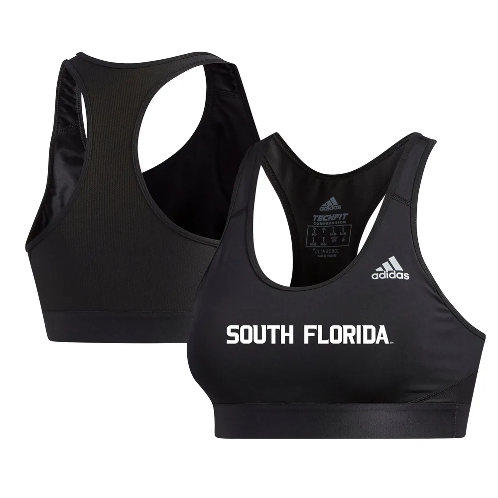 Women's adidas Black South Florida Bulls Sideline Alphaskin Sports Bra