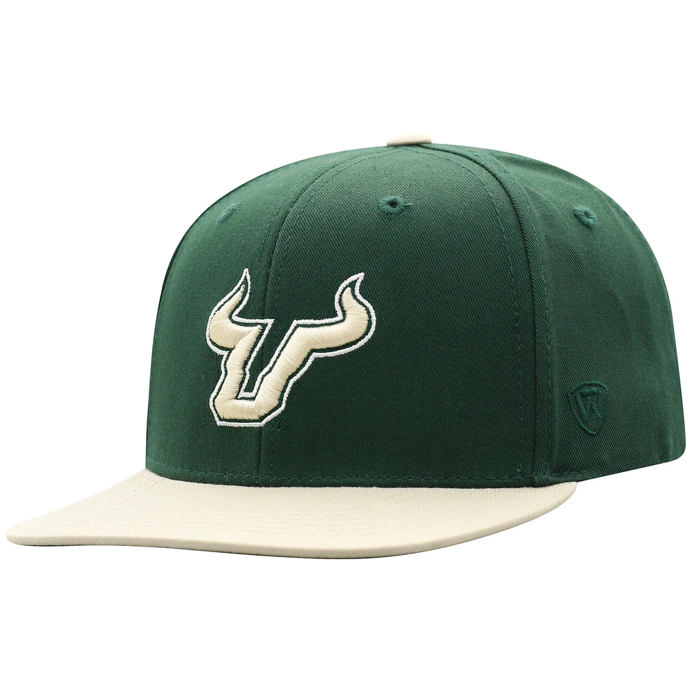 Youth Top of the World Green South Florida Bulls Victory Maverick Snapback Hat