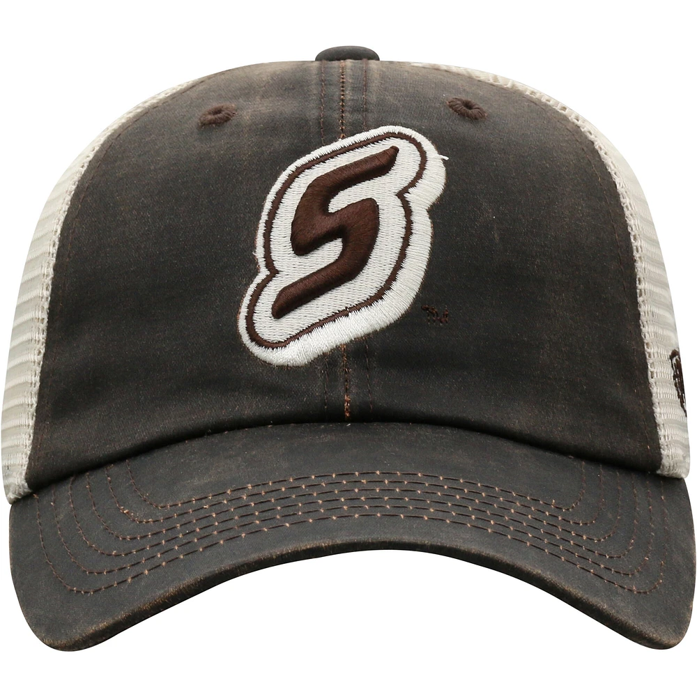 Top of the World marron du sud-est de la Louisiane Lions Scat Mesh Trucker Snapback Hat pour hommes