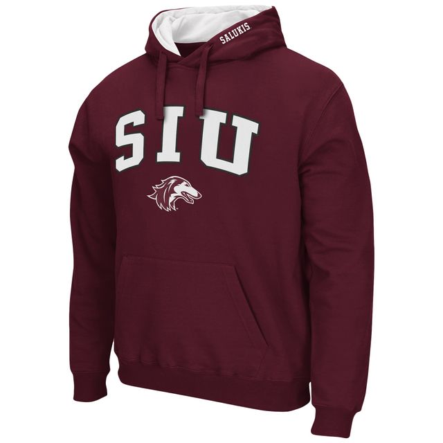 Chandail à capuchon Colosseum Maroon Southern Illinois Salukis Arch et logo pour hommes