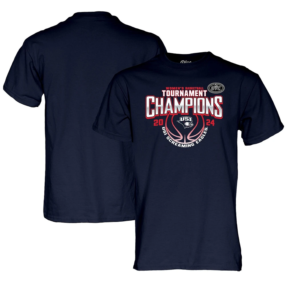 T-Shirt unisexe bleu marine 84 Southern Indiana Screaming Eagles 2024 OVC Women's Basketball Conference Tournament Champions