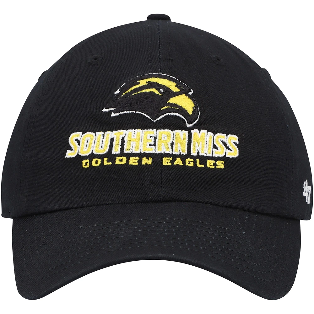 Men's '47 Black Southern Miss Golden Eagles Clean Up Adjustable Hat