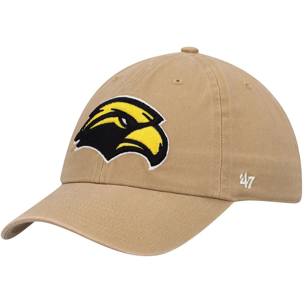 Men's '47 Khaki Southern Miss Golden Eagles Clean Up Adjustable Hat