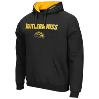 Chandail à capuchon Colosseum Black Southern Miss Golden Eagles Arch et logo pour hommes