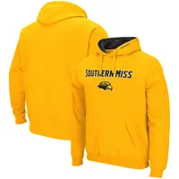 Chandail à capuchon Colosseum Gold Southern Miss Golden Eagles Arch et logo pour hommes