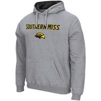 Men's Colosseum Heathered Gray Southern Miss Golden Eagles Arch and Logo Pullover Hoodie