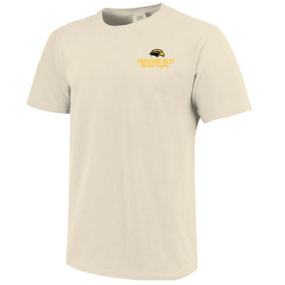 T-shirt crème pour homme avec motif mascotte des Golden Eagles de Southern Miss