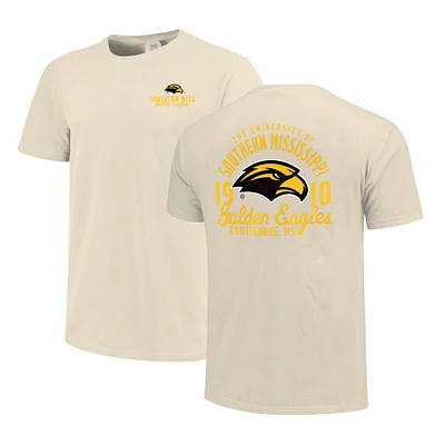 T-shirt crème pour homme avec motif mascotte des Golden Eagles de Southern Miss