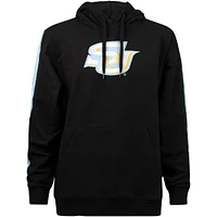 Men's FISLL Black Southern University Jaguars Oversized Stripes Pullover Hoodie