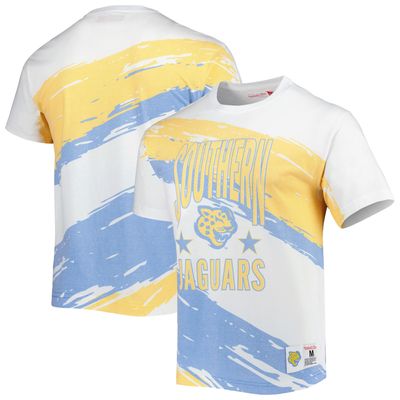Men's Mitchell & Ness White Southern University Jaguars Paintbrush Sublimated T-Shirt