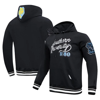 Men's Pro Standard Black Southern University Jaguars Vintage Varsity Pullover Hoodie