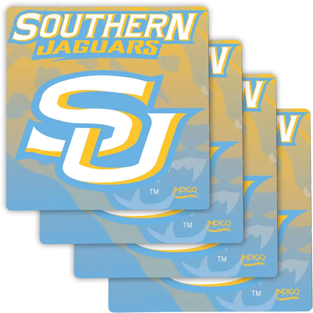 Ensemble de quatre sous-verres spécialisés Southern University Jaguars