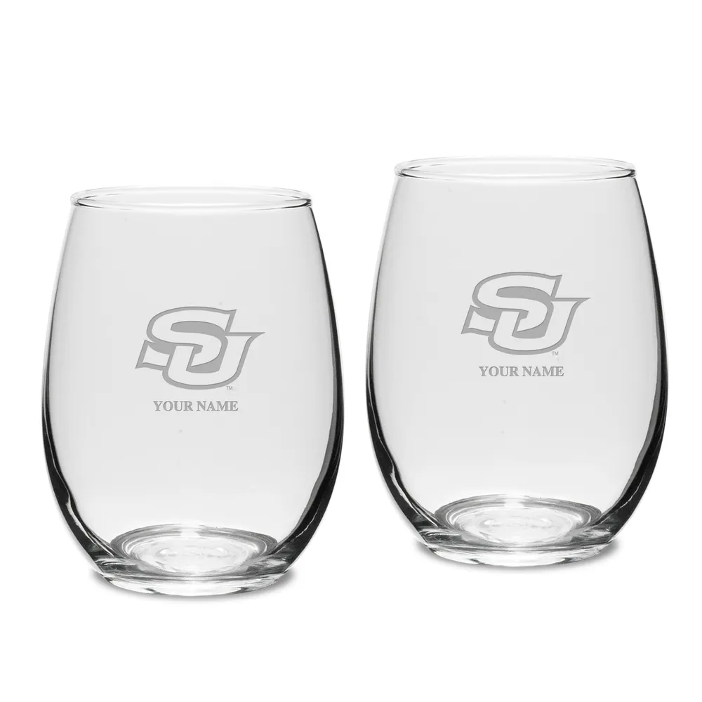 Stemless Monogrammed Drinking Glass Set