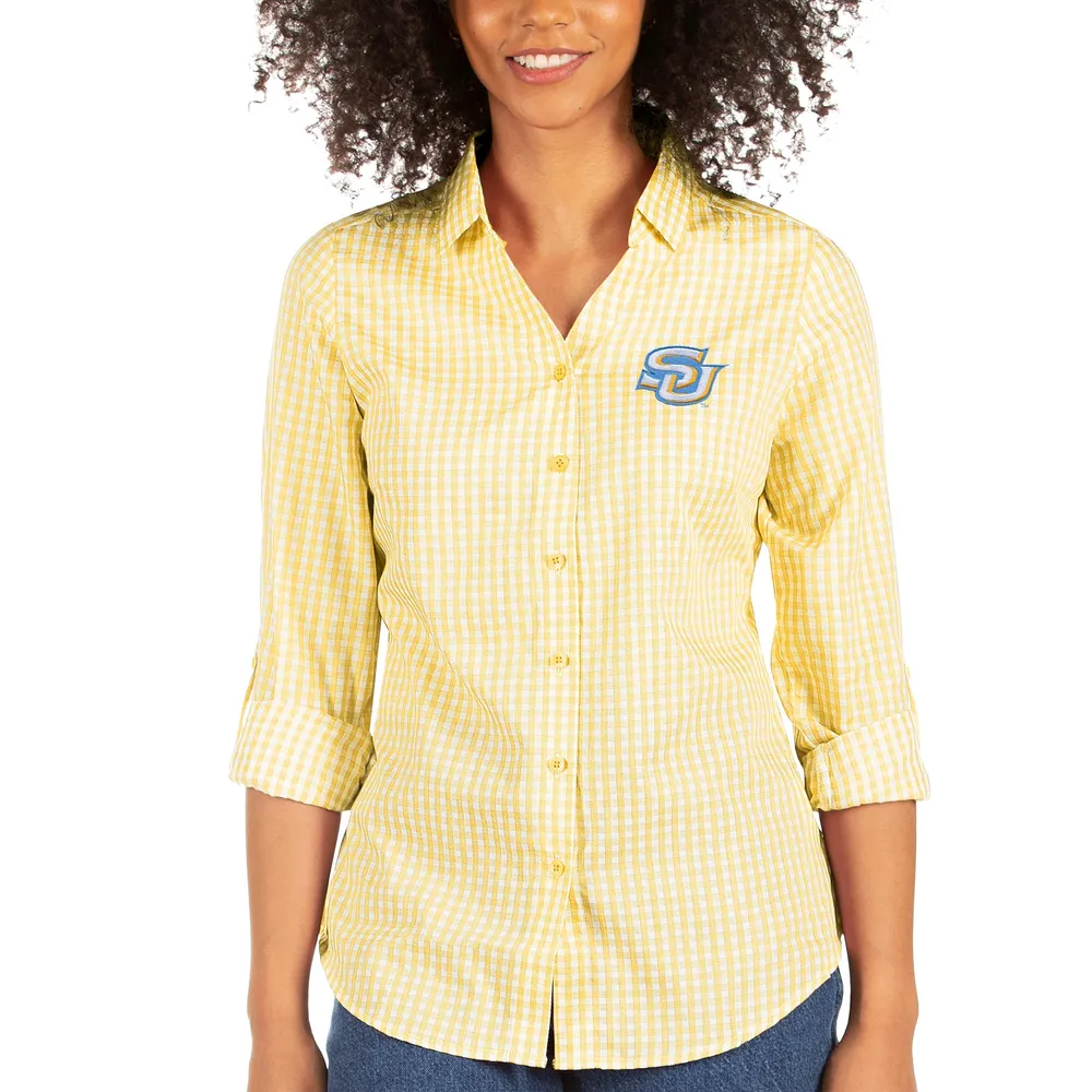 Lids Southern University Jaguars Antigua Women's Structure Button-Up Long  Sleeve Shirt