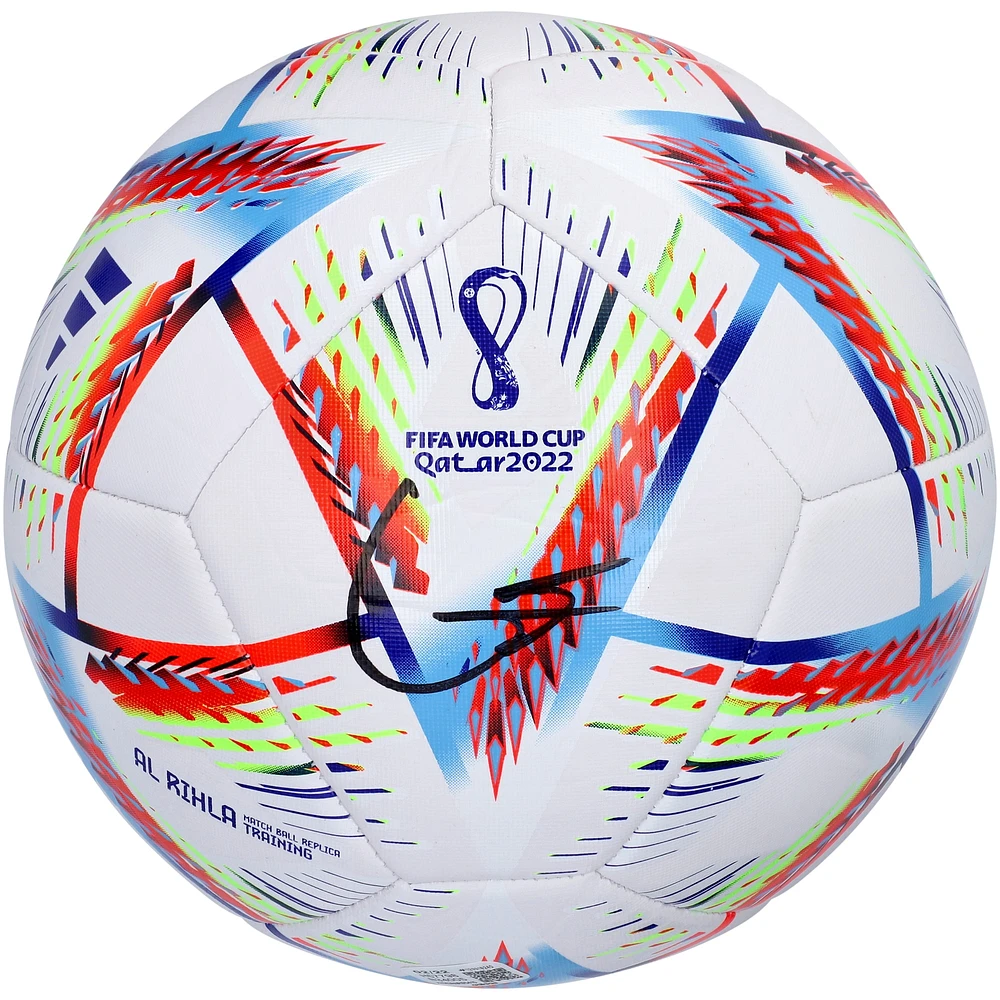 Ballon de football Adidas dédicacé par Gavi pour l'équipe nationale d'Espagne pour la Coupe du monde 2022