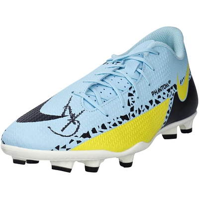 Chaussure Nike Phantom bleue et jaune dédicacée par Gavi pour l'équipe nationale d'Espagne